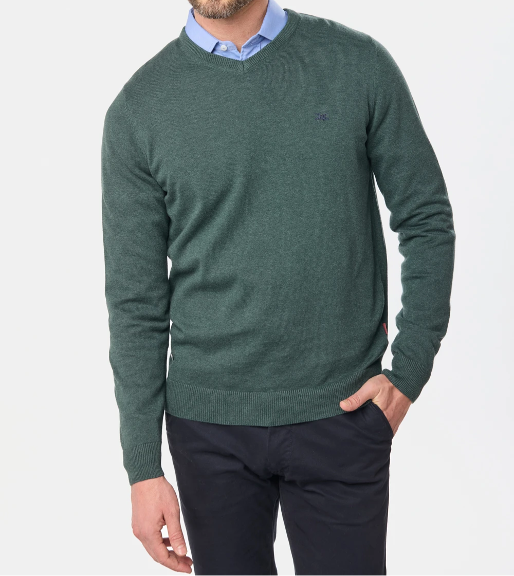 Buzo tejido cuello V