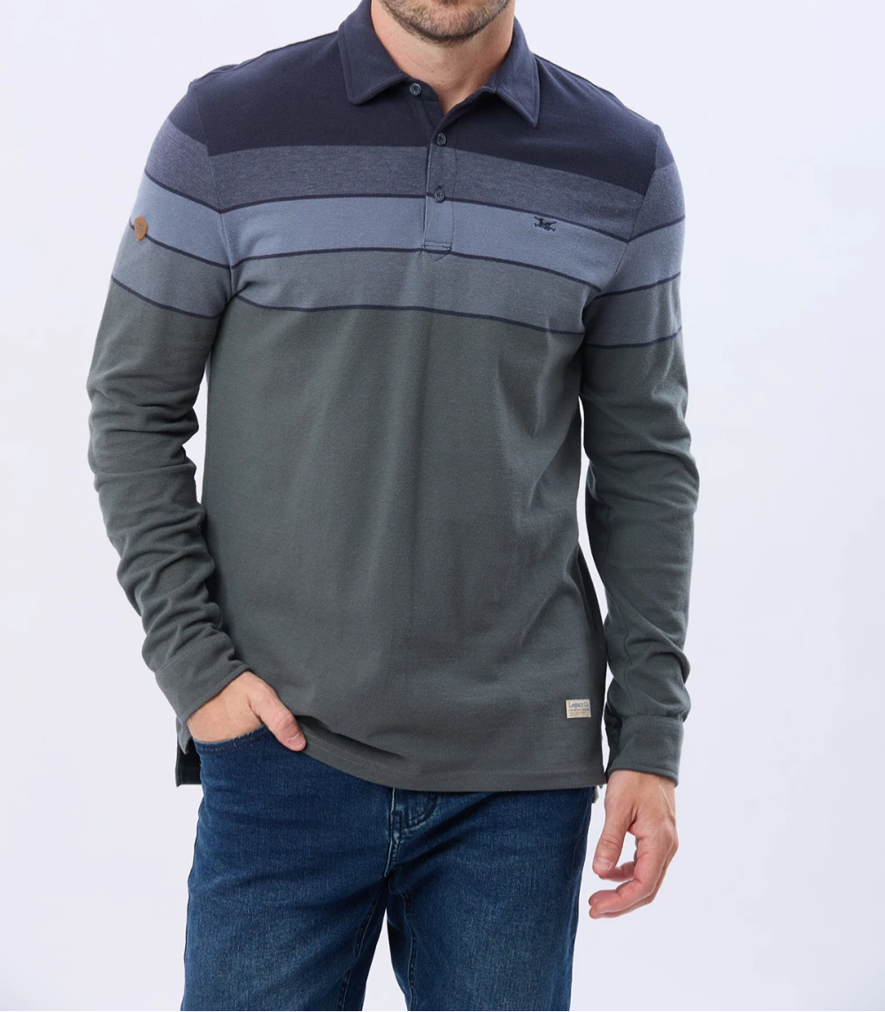 Remera Polo Pique Rayada