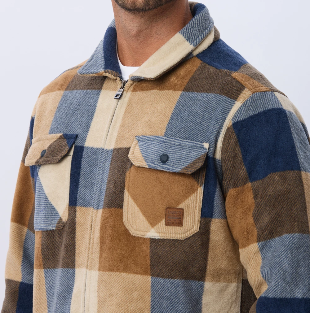 Campera Polar a Cuadros con Cierre