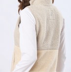 Chaleco tejido sherpa cuello alto