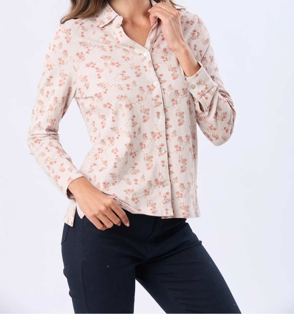 Camisa estampada de algodón