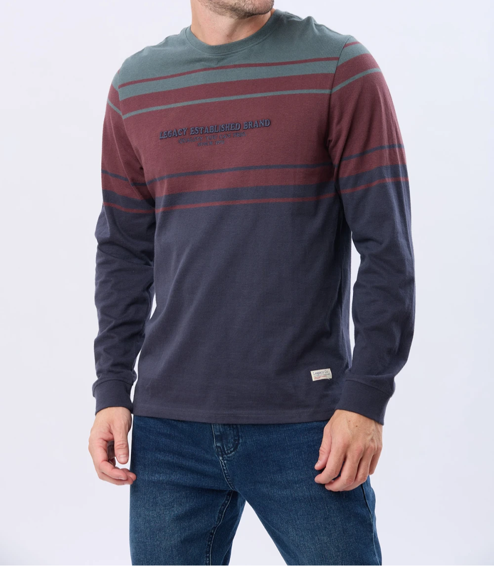 Remera rayada bordada