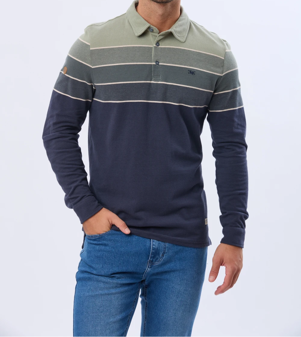 Remera Polo Pique Rayada