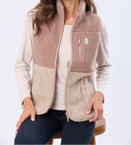 Chaleco tejido sherpa cuello alto