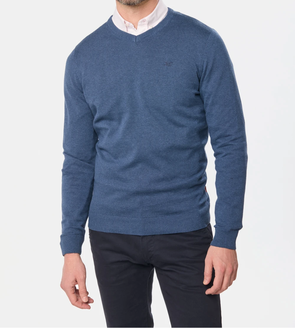 Buzo tejido cuello V