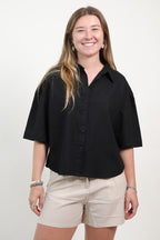 CAMISA MANGA CORTA OVERSIZE LINO MUJER
