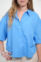 CAMISA MANGA CORTA OVERSIZE LINO MUJER