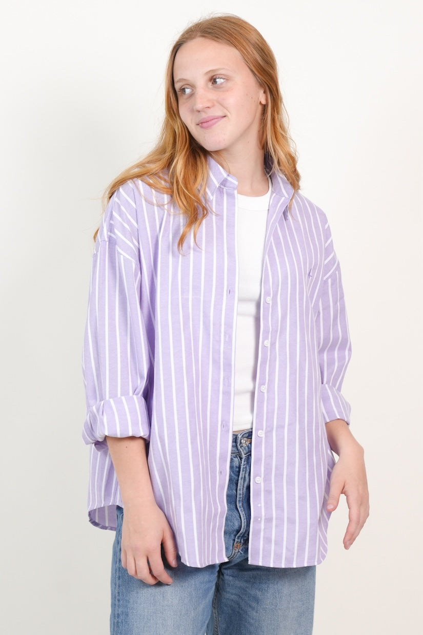 CAMISA OXFORD OVERSIZE RAYADA
