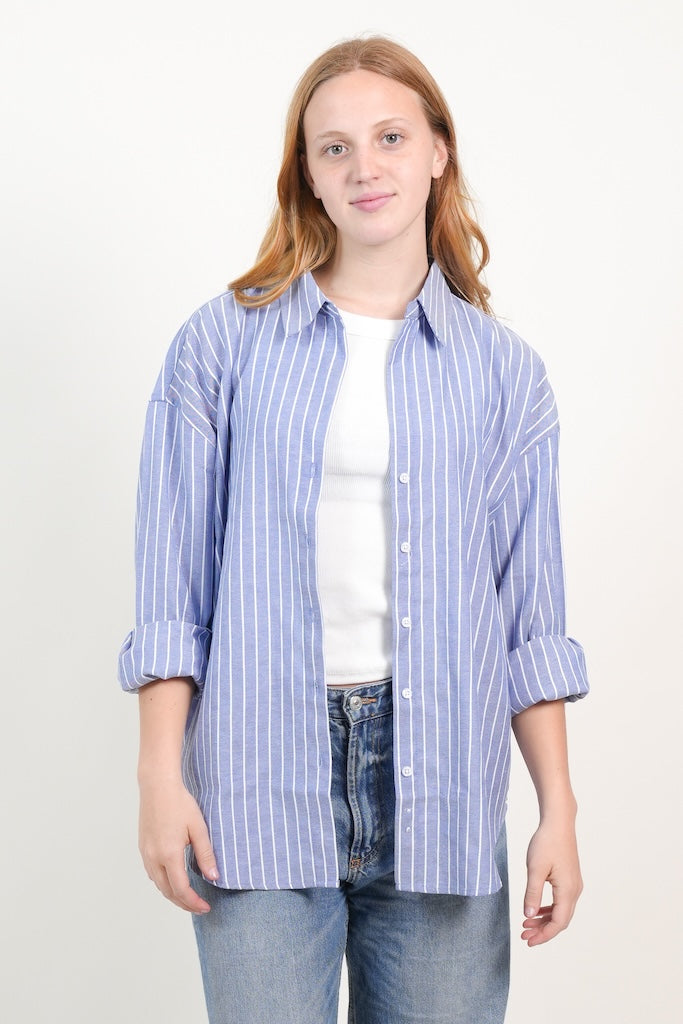 CAMISA OXFORD OVERSIZE RAYADA