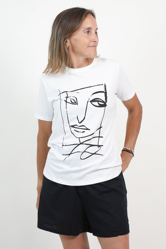 REMERA ESTAMPADA MUJER BLANCO